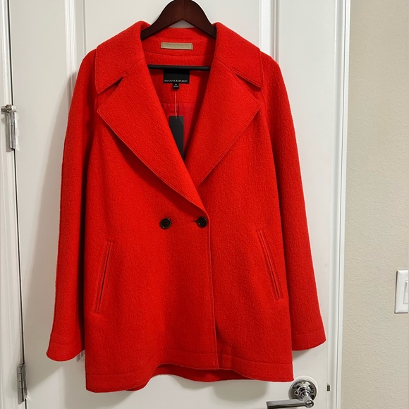 Banana republic relaxed fit boiled wool coat - Picture 1 of 13